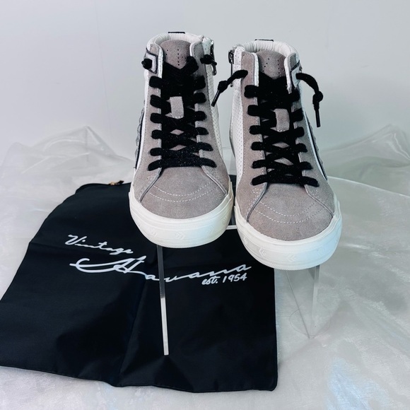 VINTAGE HAVANA Womens WhiteZipperAdjustable  Gadol Platform Lace-Up Leather Flat - Picture 2 of 13